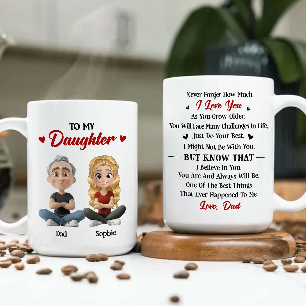 Personalized Father's Day Mug for Daughter - Heartfelt Message Gift Cup MagicInPrints