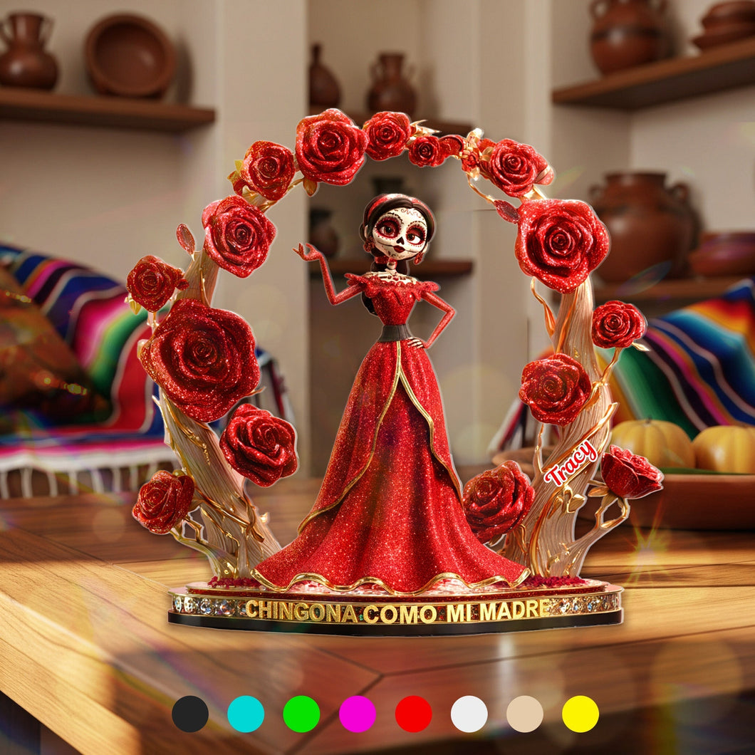 Chingona Como Mi Madre - Personalized Acrylic Plaque for Halloween Shaped Plaques PopCulturePrints