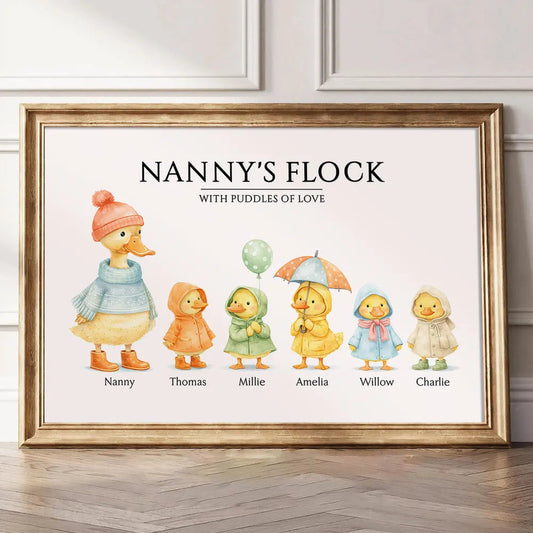 Personalized Duck Family Print for Nanny - Sentimental Gift for Grandparents Poster or Canvas MagicInPrints