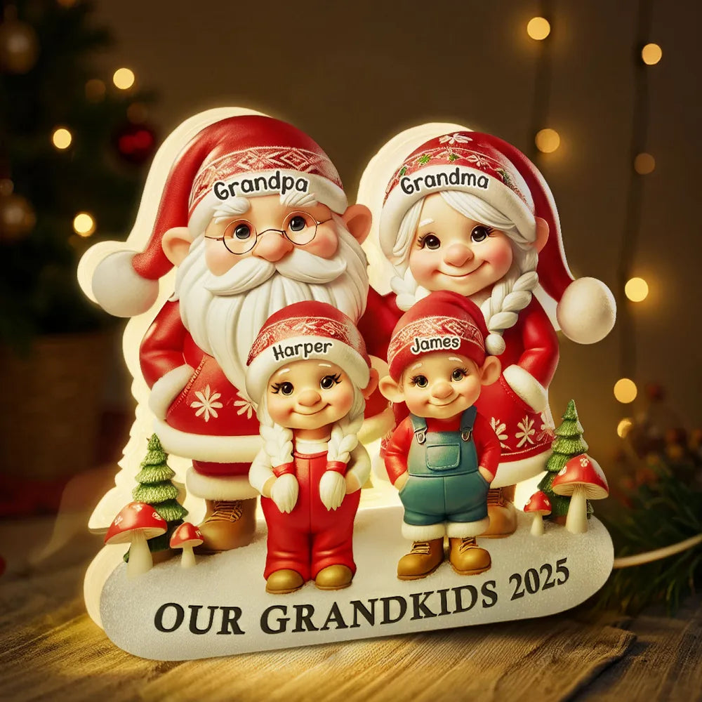 Personalized Family Christmas Figurine for Grandparents - Holiday Decoration 2025 Plaque MagicInPrints