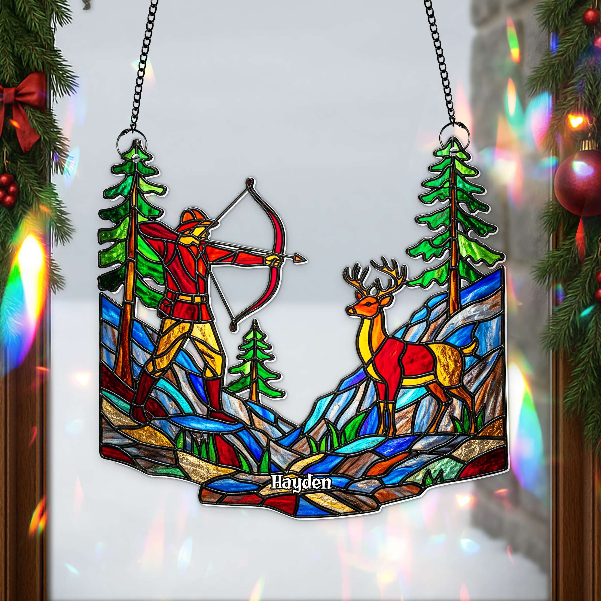 “Books & Ghosts: A Spooky Delight” - Spooky Ghost Suncatcher Ornament, Personalized Gift for Book Lovers Ornament MagicInPrints