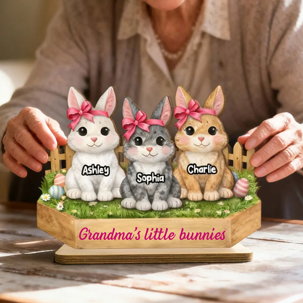 Personalized Bunny Figurine for Grandma - Easter Gift Plaque MagicInPrints