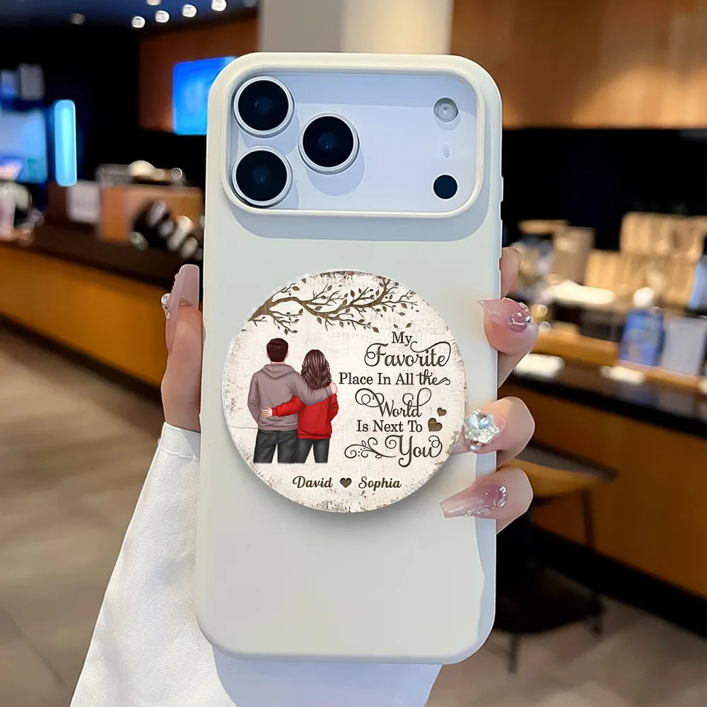 Custom Couple Phone Grip - Personalized Romantic Gift for Partners Cell Phone Accessories MagicInPrints