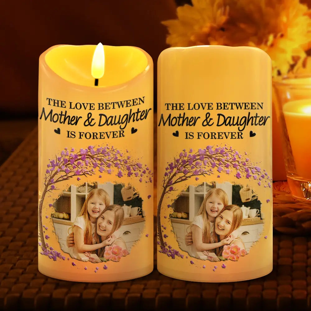 Customizable LED Candle for Mother & Daughter - Sentimental Gift Lamp MagicInPrints