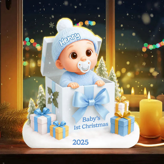 Personalized Baby's First Christmas Keepsake Ornament - Holiday Gift 2025 Plaque MagicInPrints