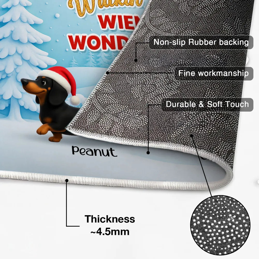 Personalized Christmas Dachshund Doormat for Dog Lovers - Holiday Decor Doormat MagicInPrints