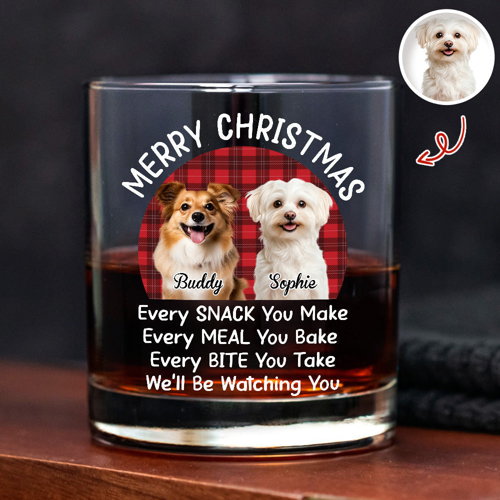 Personalized Dog Lover Whiskey Glass - Merry Christmas Gift Cup MagicInPrints