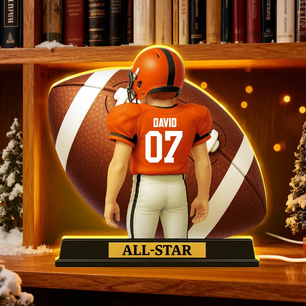 Custom Football Player Figurine with Personalized Jersey - Perfect Gift for Sports Fans Plaque MagicInPrints