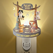 Load image into Gallery viewer, Good Night Human Servant - Furry Overlord Acrylic Night Light - Personalized Gift for Cat Lovers Night Lights MagicInPrints
