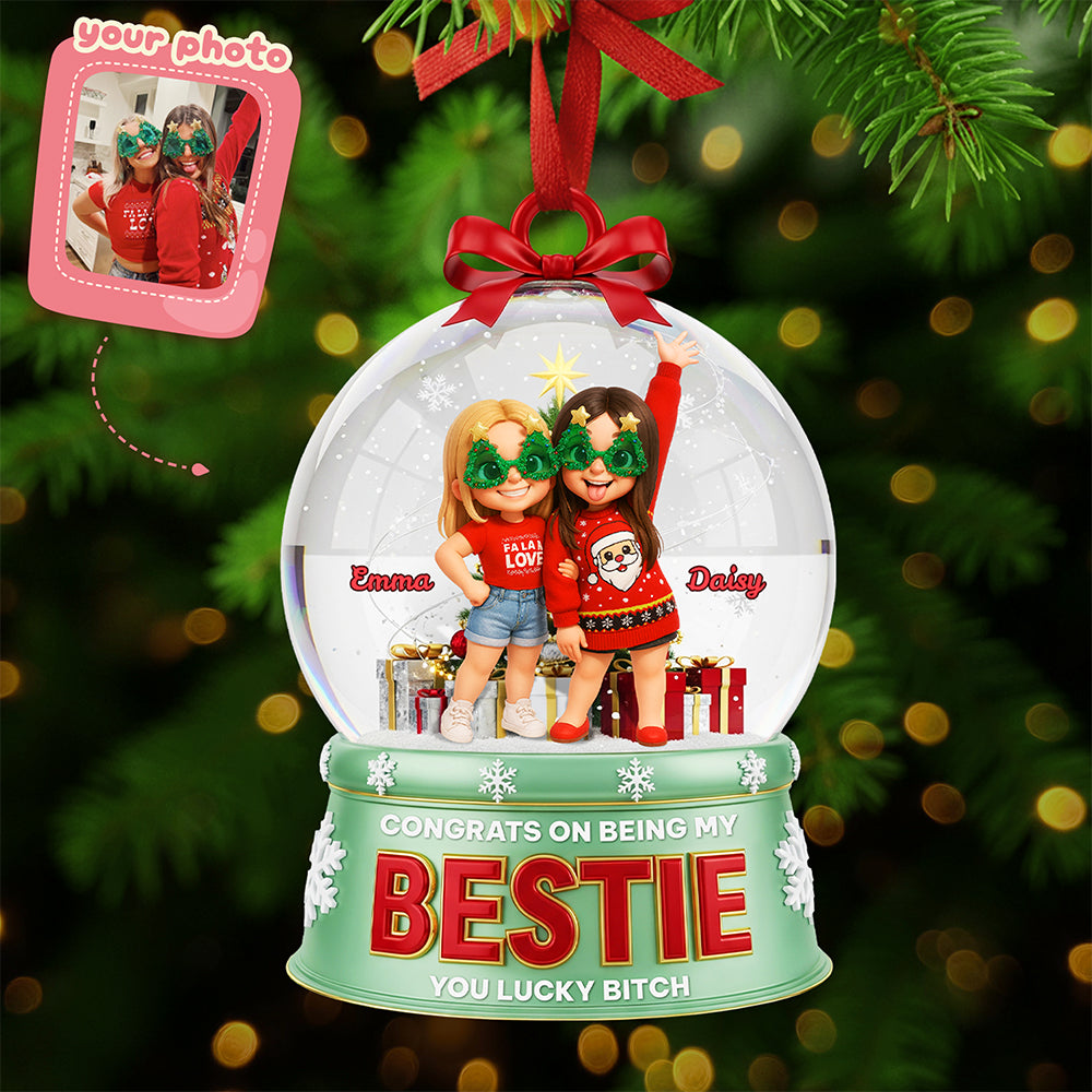 "Congrats on Being My Bestie!" - Personalized Custom Acrylic Ornament for Friends, Ideal Gift for Christmas Ornament MagicInPrints