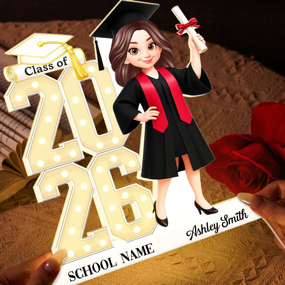 Personalized Graduation Light-Up Display for Class of 2026 - Custom School Name Plaque MagicInPrints