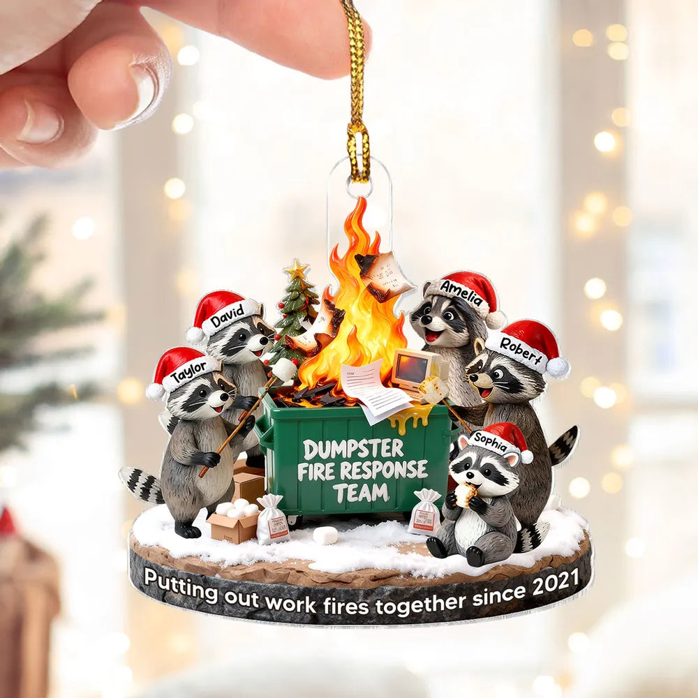 Personalized Raccoon Christmas Ornament for Coworkers - Humorous Holiday Gift Ornament MagicInPrints