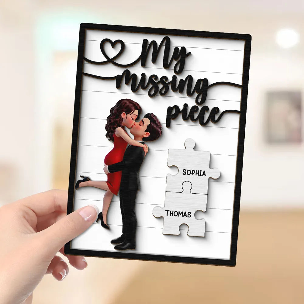 Personalized Couple Puzzle Plaque for Lovers - Romantic Gift Plaque MagicInPrints