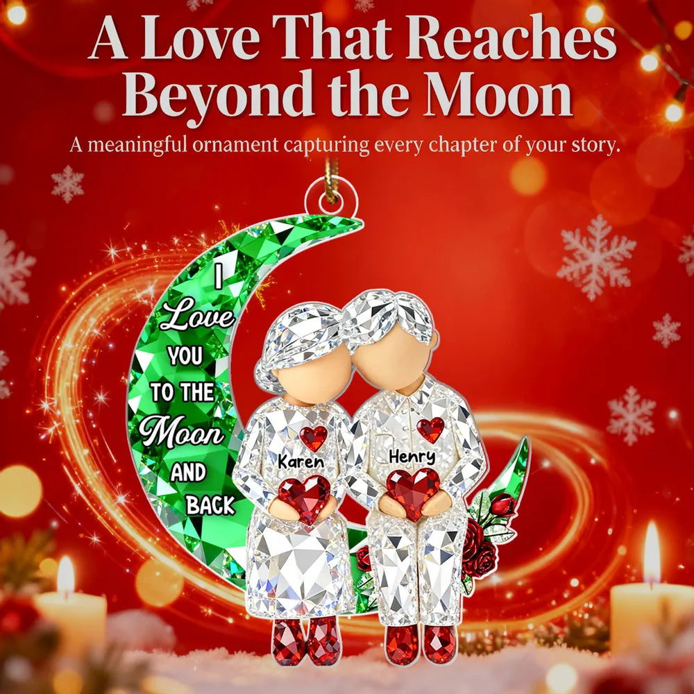 Personalized Couple Ornament for Christmas - Love You to the Moon and Back Ornament MagicInPrints