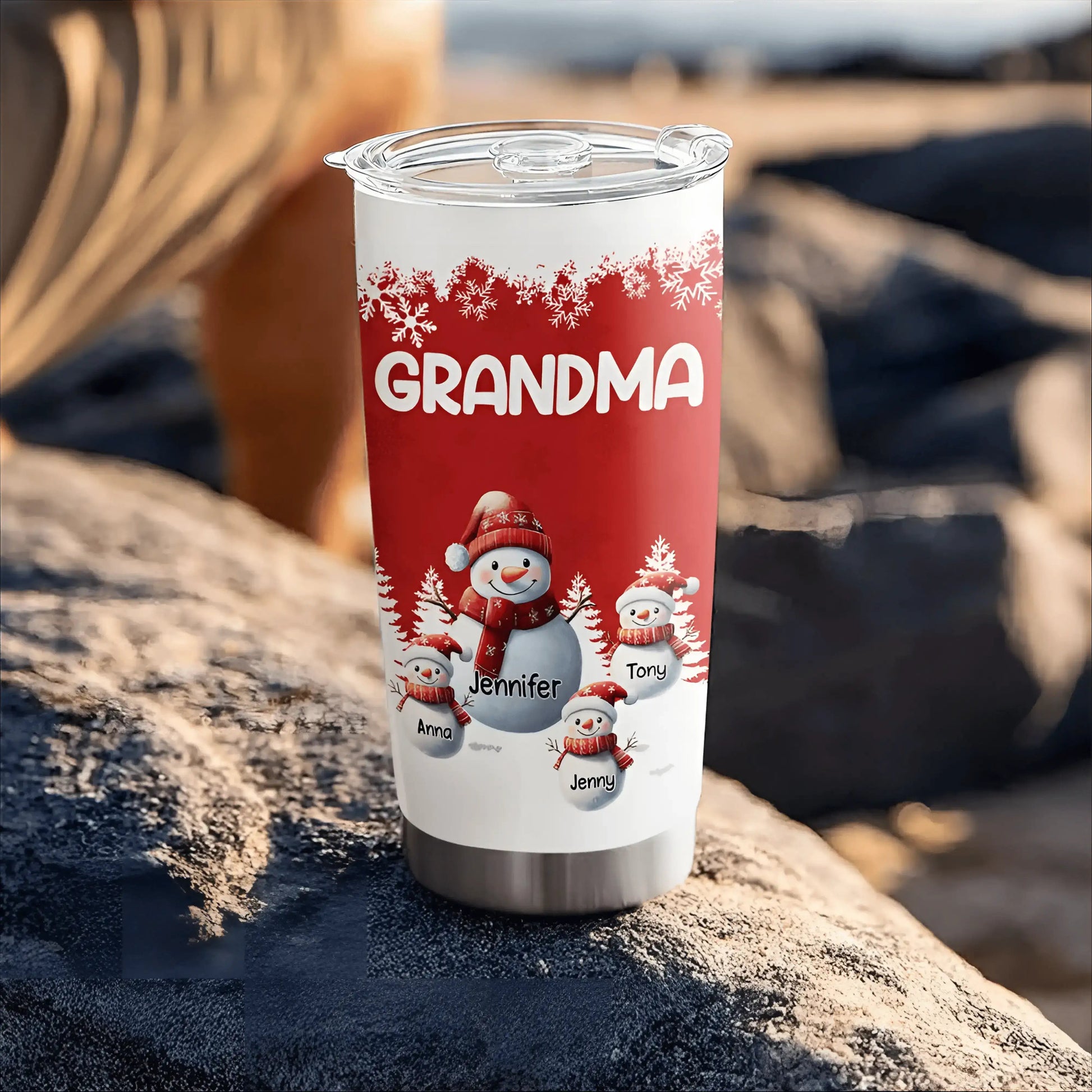 Personalized Snowman Tumbler for Grandma - Christmas Gift Cup MagicInPrints