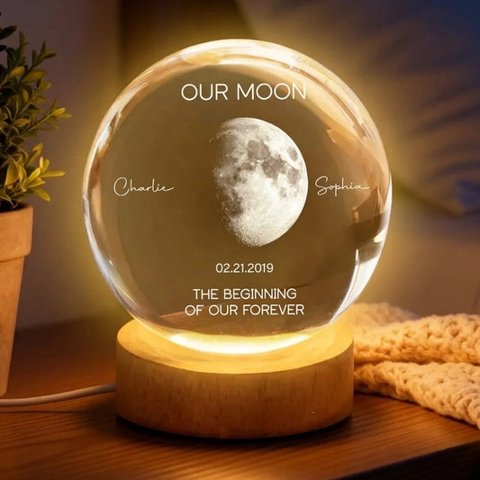Personalized Moon Lamp for Couples with Names and Date - Romantic Anniversary Gift Lamp MagicInPrints