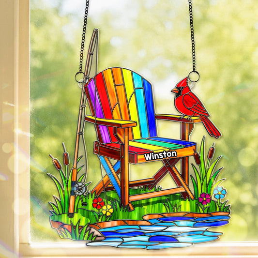 Heaven Fishing Suncatcher Ornament - Personalized Gifts For Fishing Lover Memorial Ornament MagicInPrints