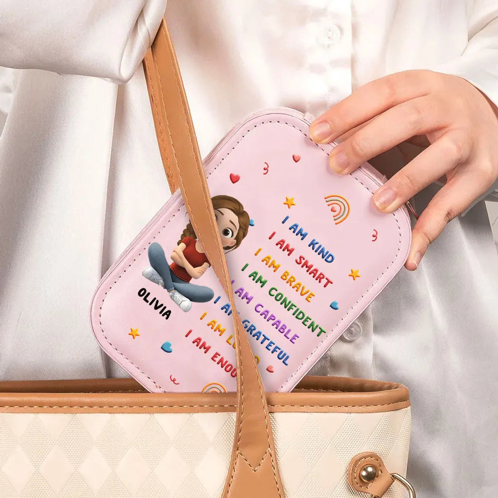 Personalized Kids Vanity Case with Mirror - Inspirational Affirmations Beauty Tools MagicInPrints