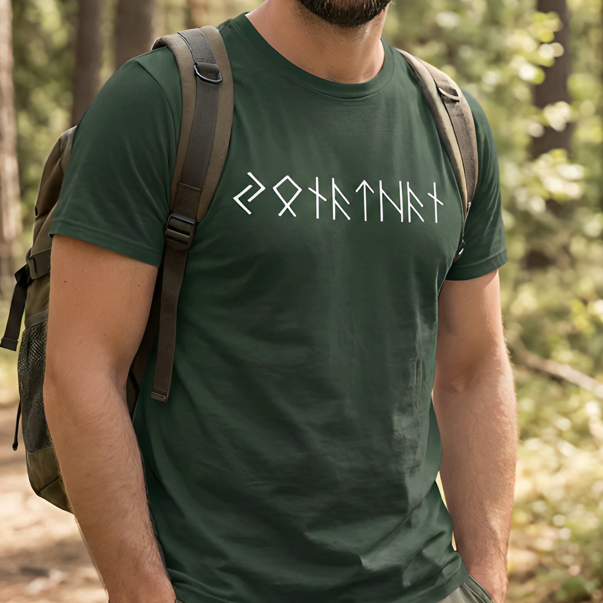 Custom Rune T-Shirt for Men - Casual Nordic Design Cloth MagicInPrints