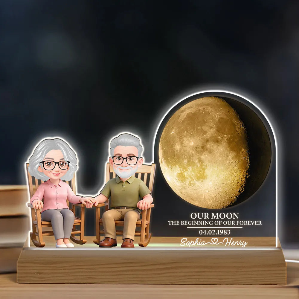 Custom LED Night Light for Couples - Personalized Anniversary Gift Plaque MagicInPrints
