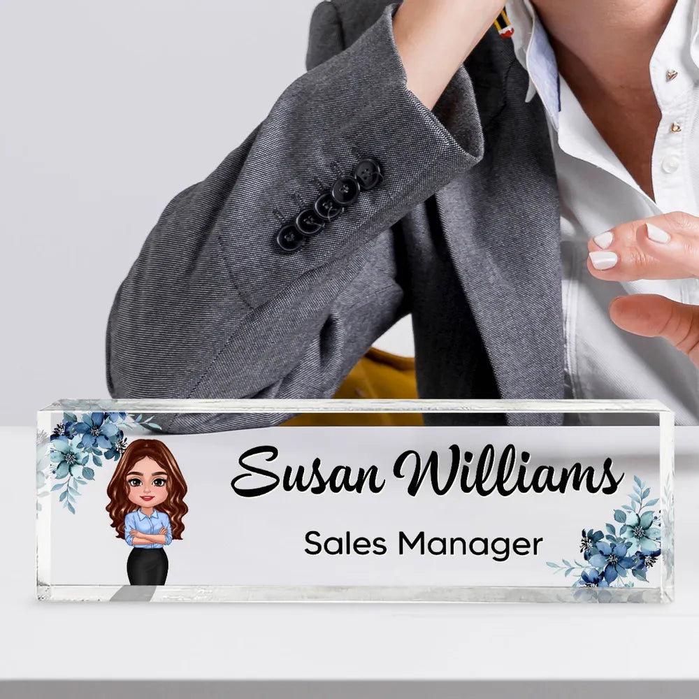Custom Acrylic Desk Name Plate for Professionals - Office Decor Plaque MagicInPrints