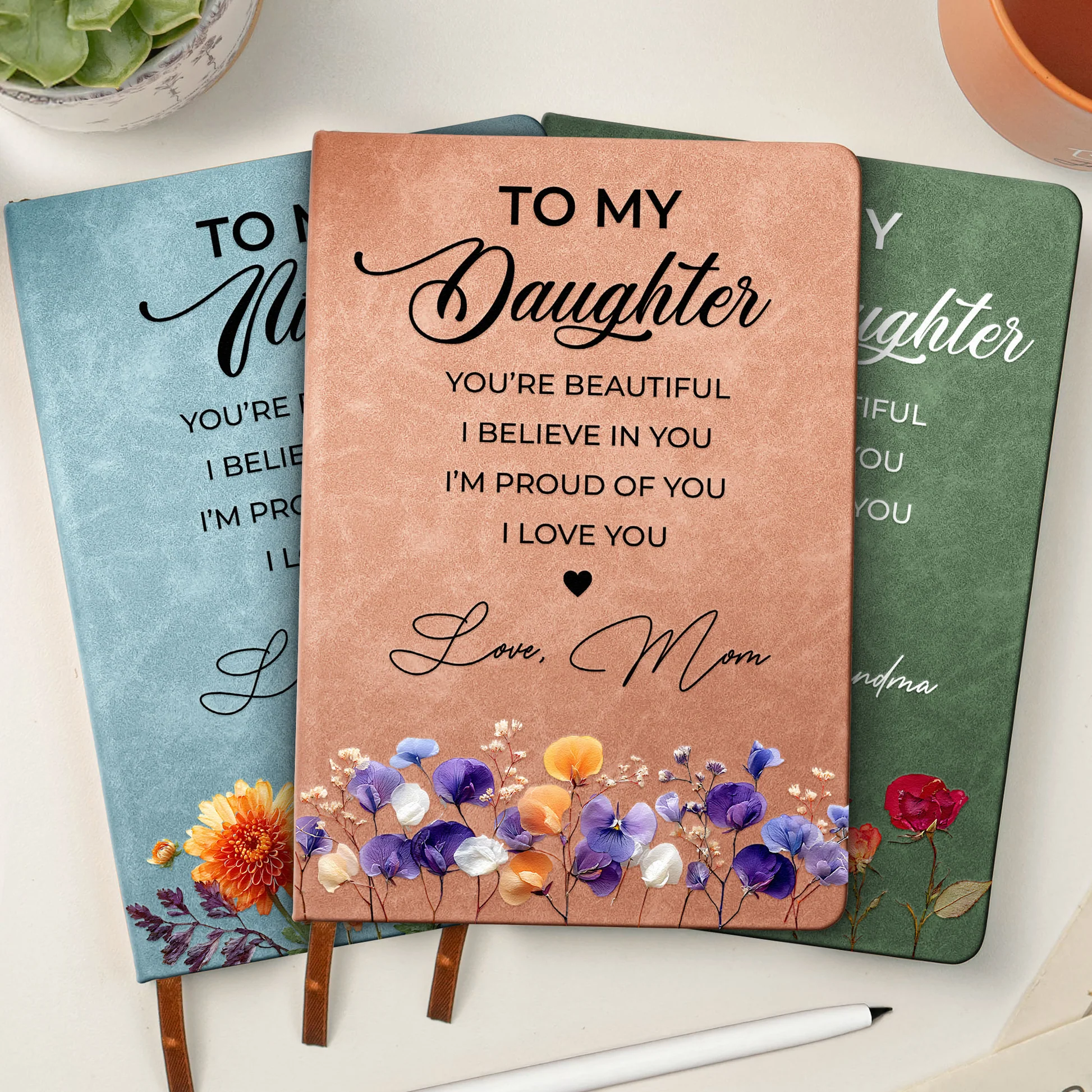 Personalized Floral Journal for Daughter, Niece, Granddaughter - Sentimental Gift Stationery MagicInPrints
