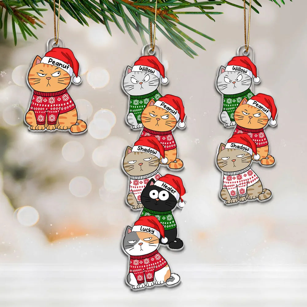 Personalized Cat Christmas Ornaments for Pet Lovers - Holiday Tree Decoration Ornament MagicInPrints