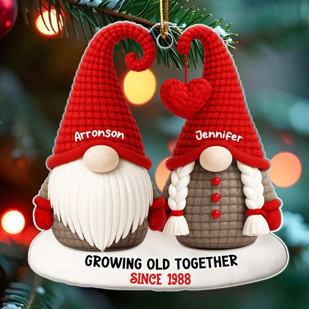 Personalized Gnome Couple Ornament for Couples - Anniversary Keepsake Ornament MagicInPrints