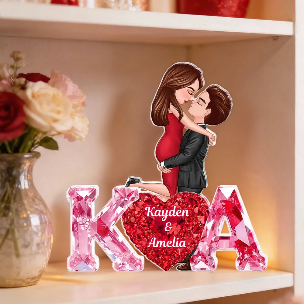 Personalized Couple Acrylic Plaque for Lovers with Names - Romantic Gift Plaque MagicInPrints
