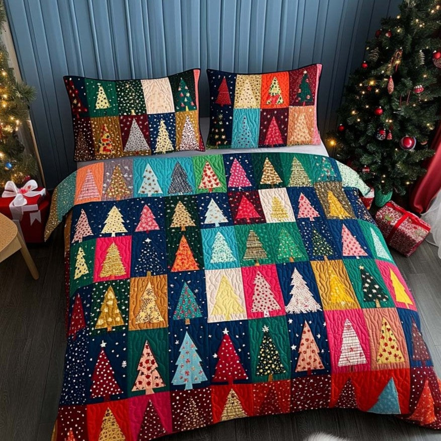 Celebrate the Season – 3-Piece Quilted Bedding Set – Gift for Homeowners and Holiday Enthusiasts Quilted Bedding Set V2 MagicInPrints