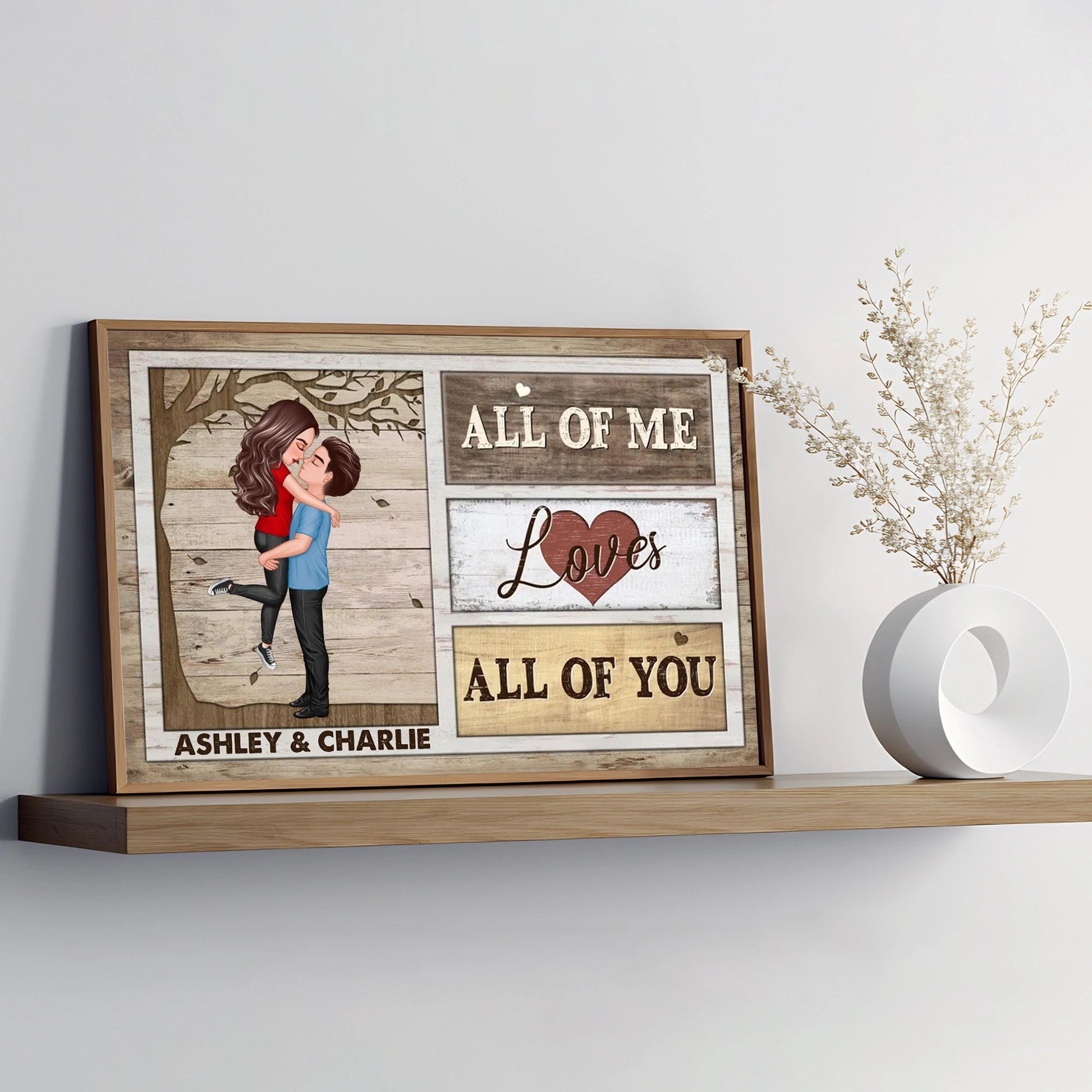 Personalized Romantic Canvas Print for Couples with Custom Names - Anniversary or Wedding Gift Other MagicInPrints