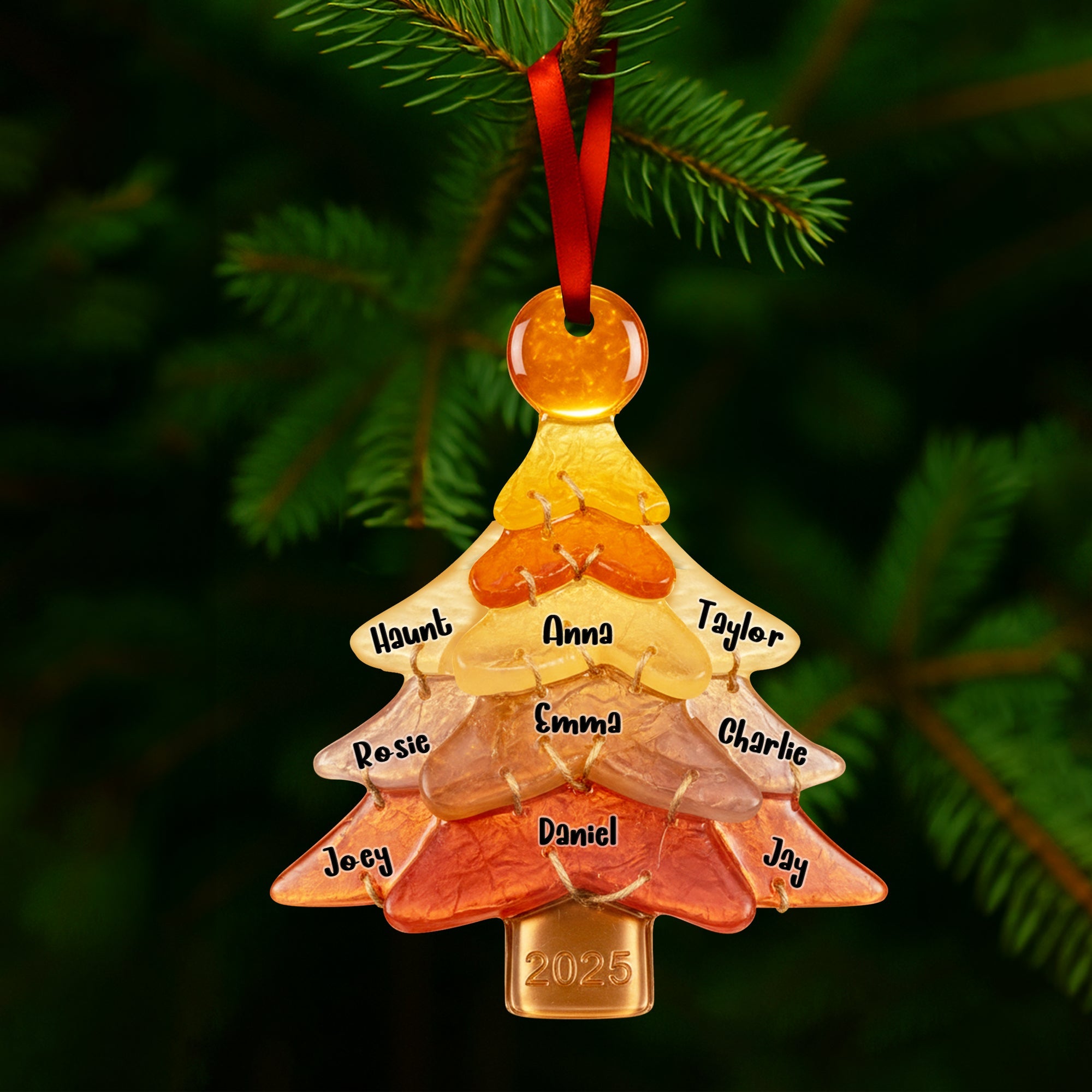 “Celebrate Your Family Tree” - Custom Glass Family Tree Ornament - Personalized Gift for Family Members Ornament MagicInPrints