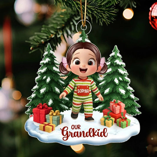 Personalized Christmas Ornament for Grandkids - Festive Holiday Decoration Ornament MagicInPrints