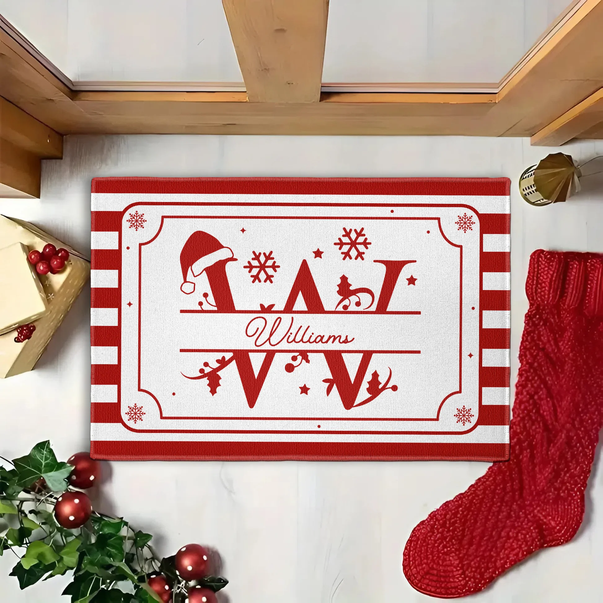 Personalized Christmas Doormat for Families - Festive Holiday Decor Doormat MagicInPrints