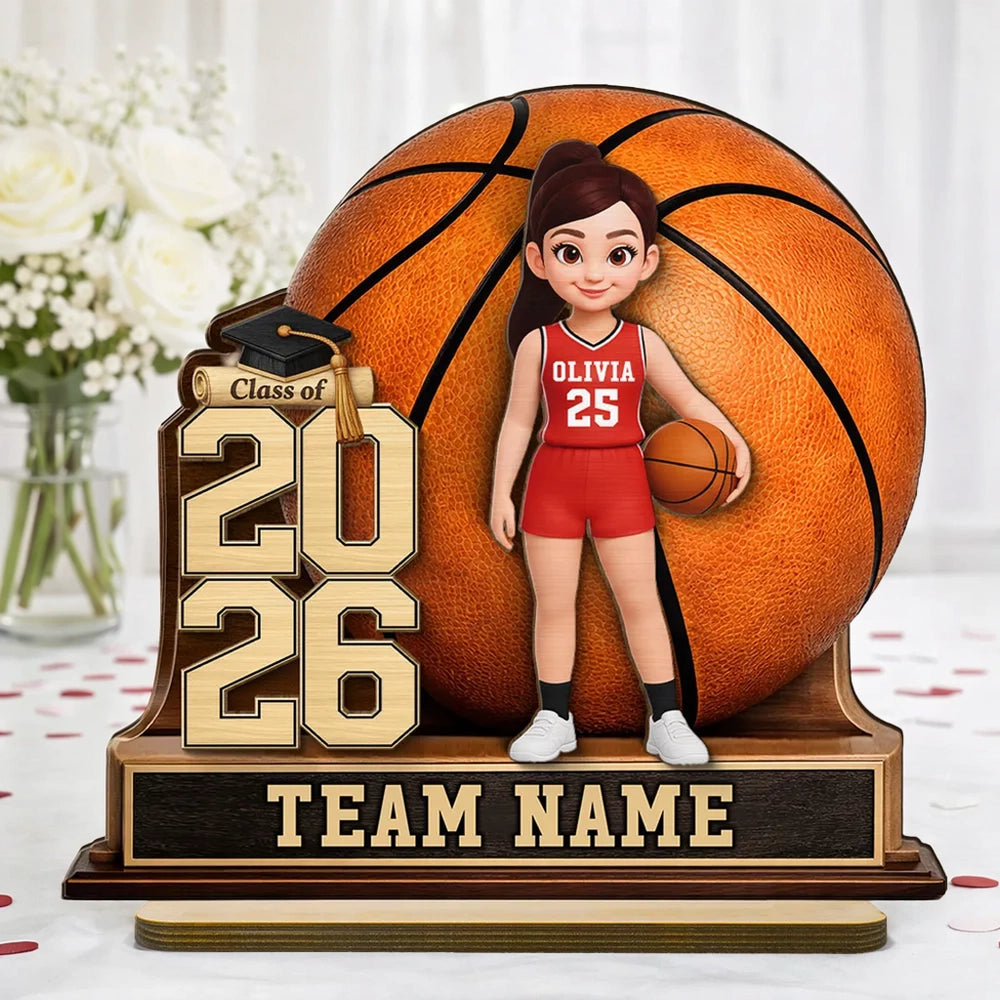 Custom Basketball Graduation Plaque for Girls - Class of 2026 Plaque MagicInPrints