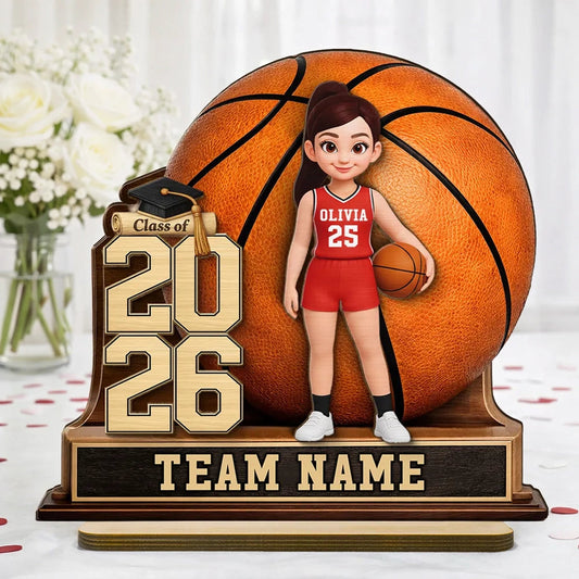 Custom Basketball Graduation Plaque for Girls - Class of 2026 Plaque MagicInPrints