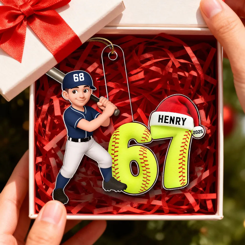 Custom Basketball Player Christmas Ornament for Kids - Personalized Holiday Gift Ornament MagicInPrints