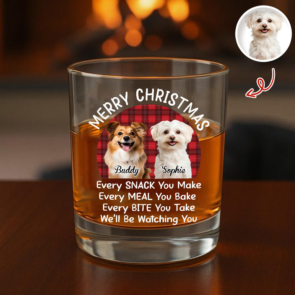 Personalized Dog Lover Whiskey Glass - Merry Christmas Gift Cup MagicInPrints