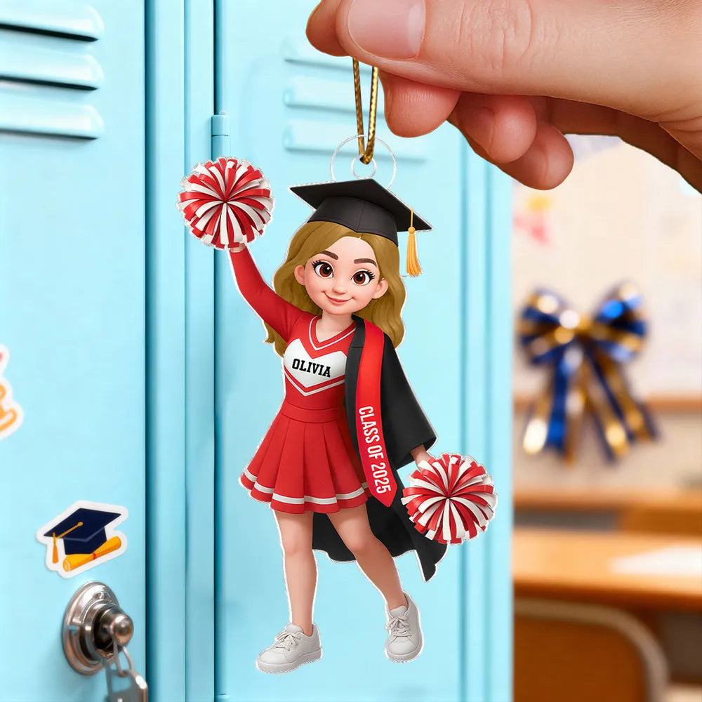 Custom Cheerleader Graduation Ornament for Class of 2025 - Personalized Gift Ornament MagicInPrints