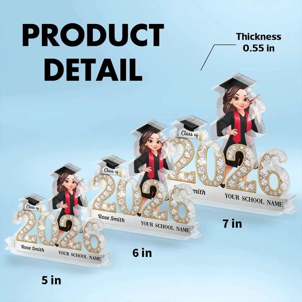 Personalized Graduation Plaque Class of 2026 for Students - Custom School Name Gift Plaque MagicInPrints