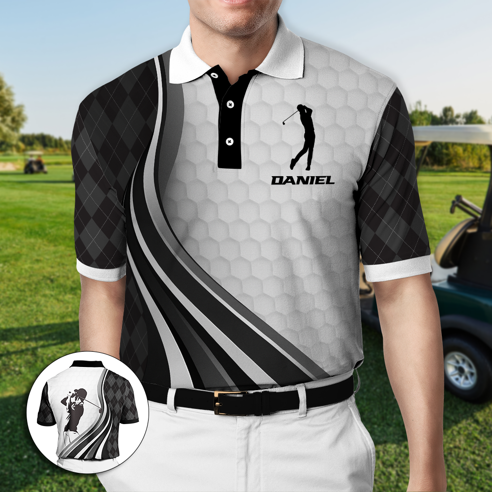 “Swing in Style!” - Personalized Golf Polo Shirt - Custom Gift for Golfers, Dads, Friends & More Polo Shirts MagicInPrints