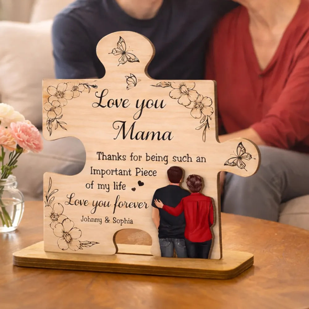 Personalized Wooden Puzzle Piece for Mom - Sentimental Gift for Mother's Day Plaque MagicInPrints