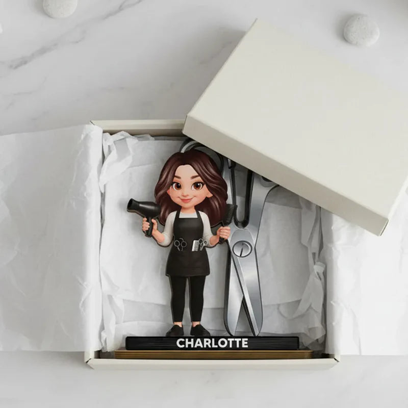 Custom Hair Stylist Figurine for Salon Professionals - Personalized Gift Plaque MagicInPrints