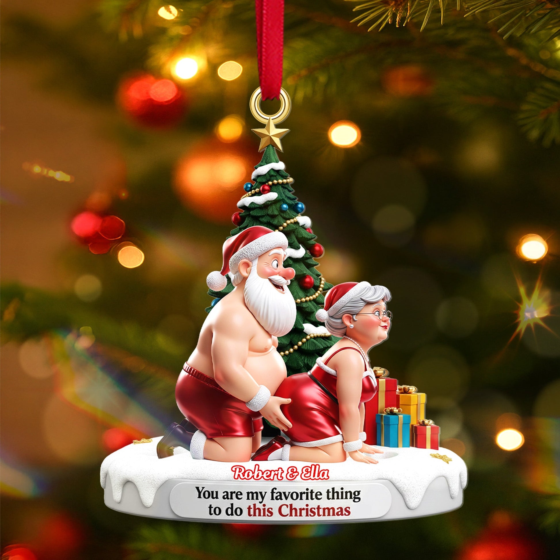 Old Naughty Couple Ornament - Personalized Gifts For Couple Christmas Ornament Ornament MagicInPrints