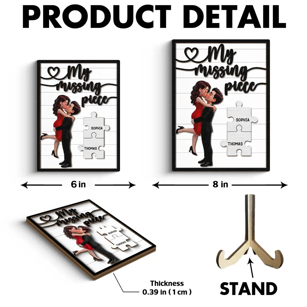 Personalized Couple Puzzle Plaque for Lovers - Romantic Gift Plaque MagicInPrints