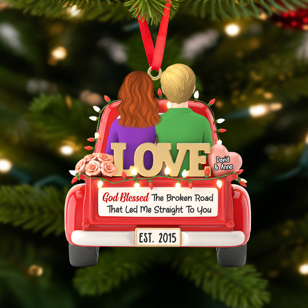 Love is the Journey - Personalized Christmas Ornament for Couples Ornament MagicInPrints