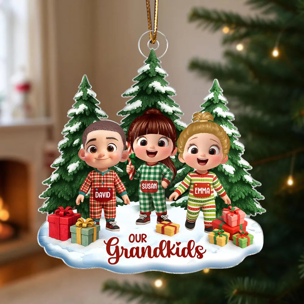 Personalized Christmas Ornament for Grandkids - Festive Holiday Decoration Ornament MagicInPrints