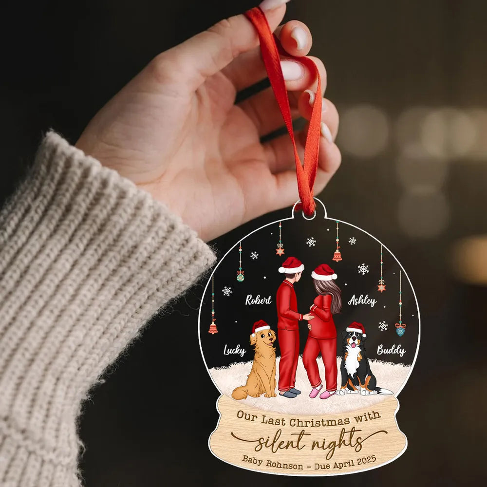 Personalized Pregnancy Christmas Ornament for Couples - Last Christmas Before Baby Ornament MagicInPrints