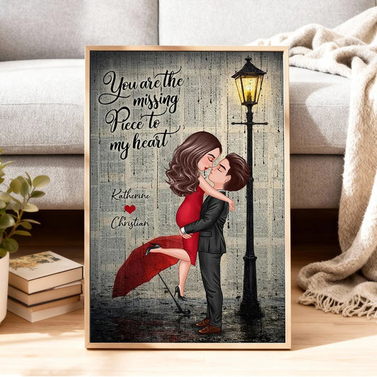 Personalized Romantic Couple Illustration Print - Anniversary Gift Poster or Canvas MagicInPrints