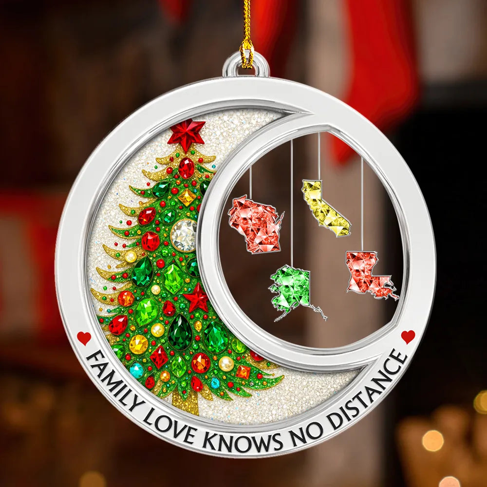 Custom State Christmas Ornament for Family - Holiday Decoration Ornament MagicInPrints